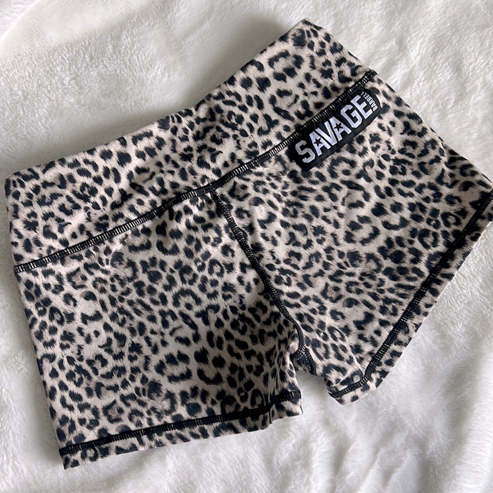 SAVAGE barbell cheetah print small shorts